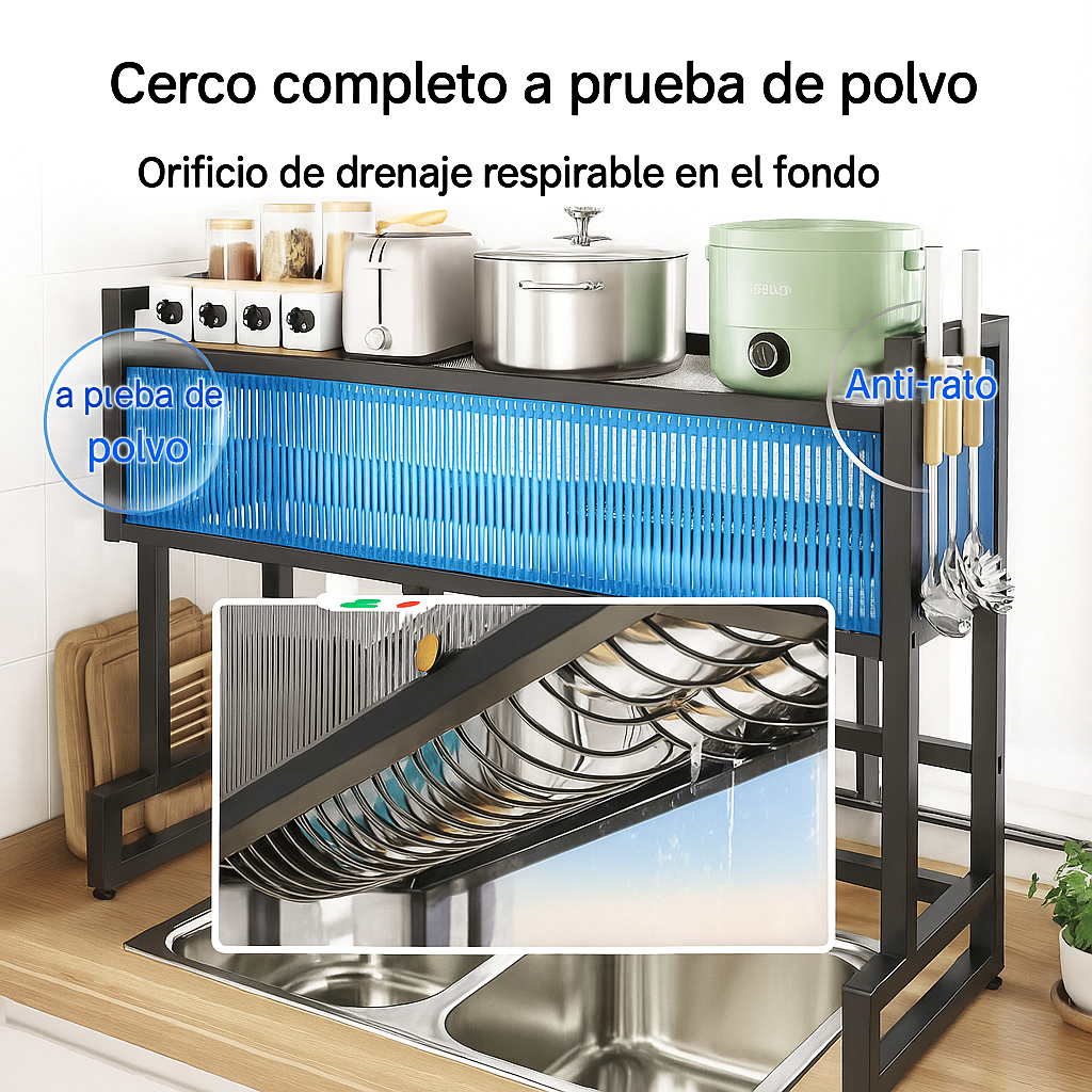 Estante de Cocina 2 en 1 – Escurridor 2 Niveles